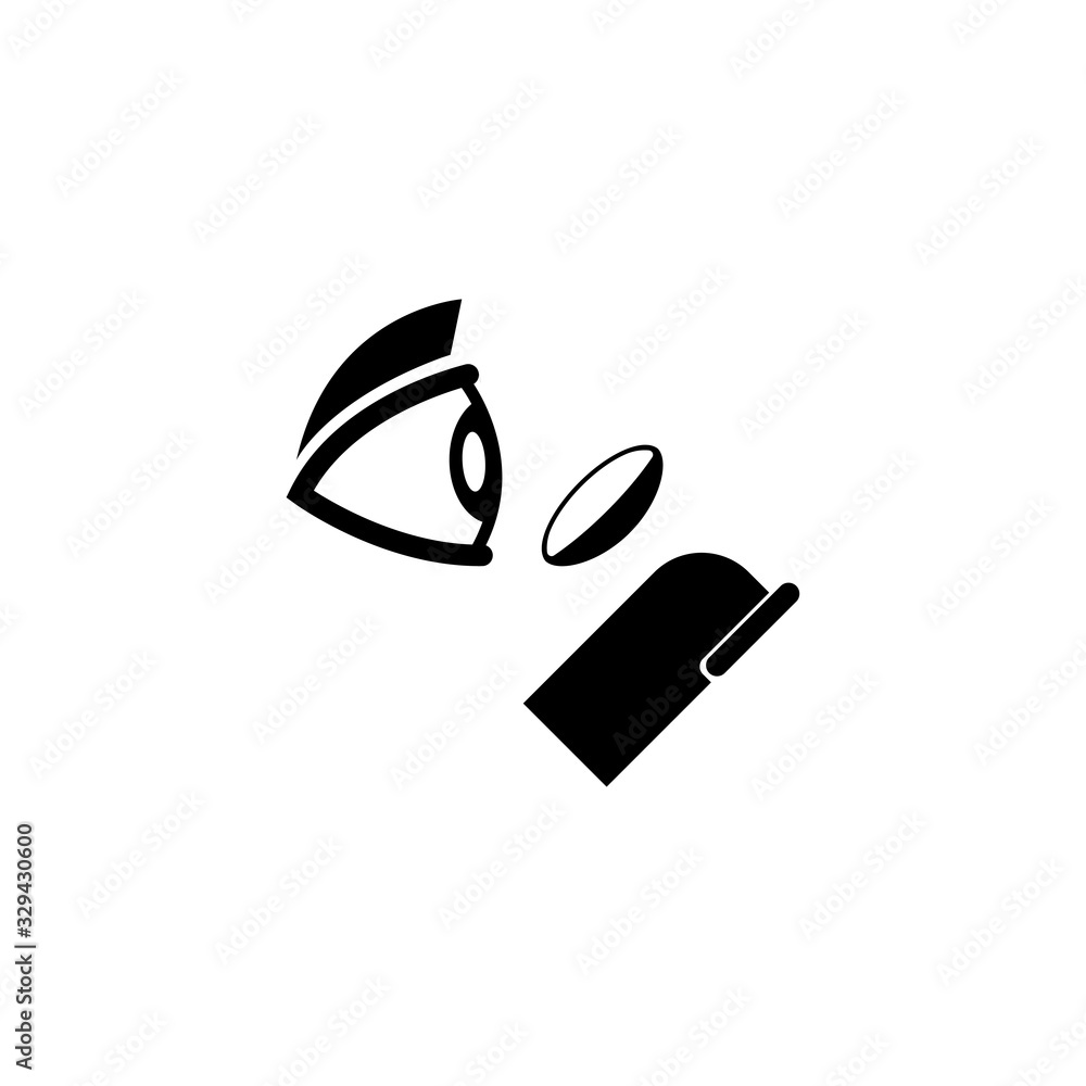Put on Contact Lens Flat Vector Icon Put on Contact Lens Flat Vector Icon