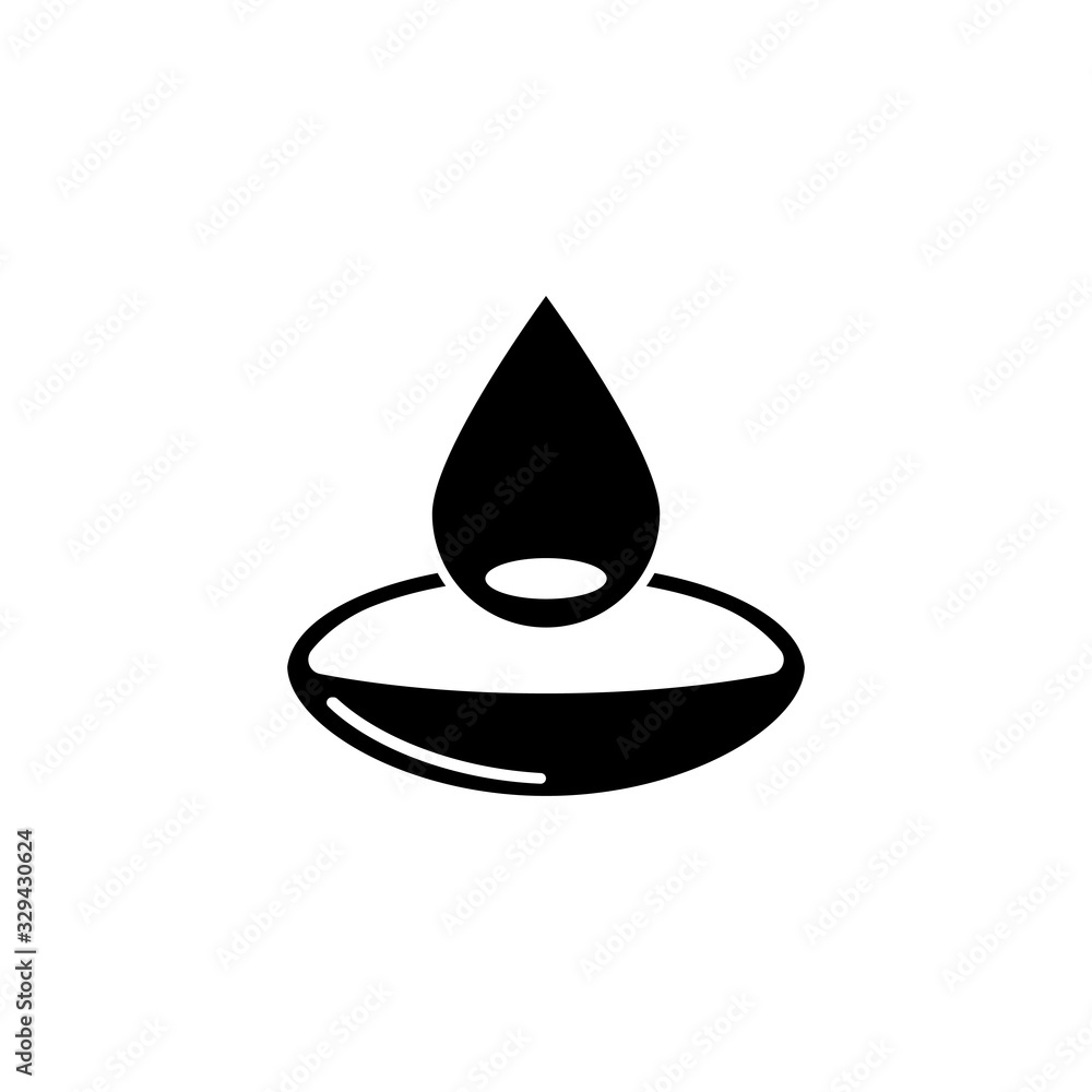 Contact Lens in Water Droplet Flat Vector Icon Contact Lens in Water Droplet Flat Vector Icon