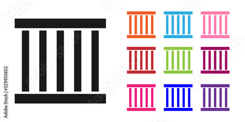 Black Prison window icon isolated on white background. Set icons colorful. Vector Illustration