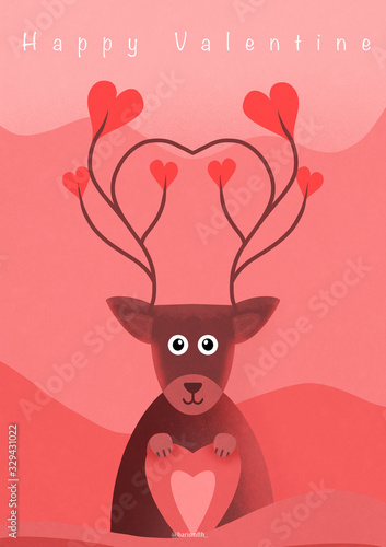 the love deer illudtration photo