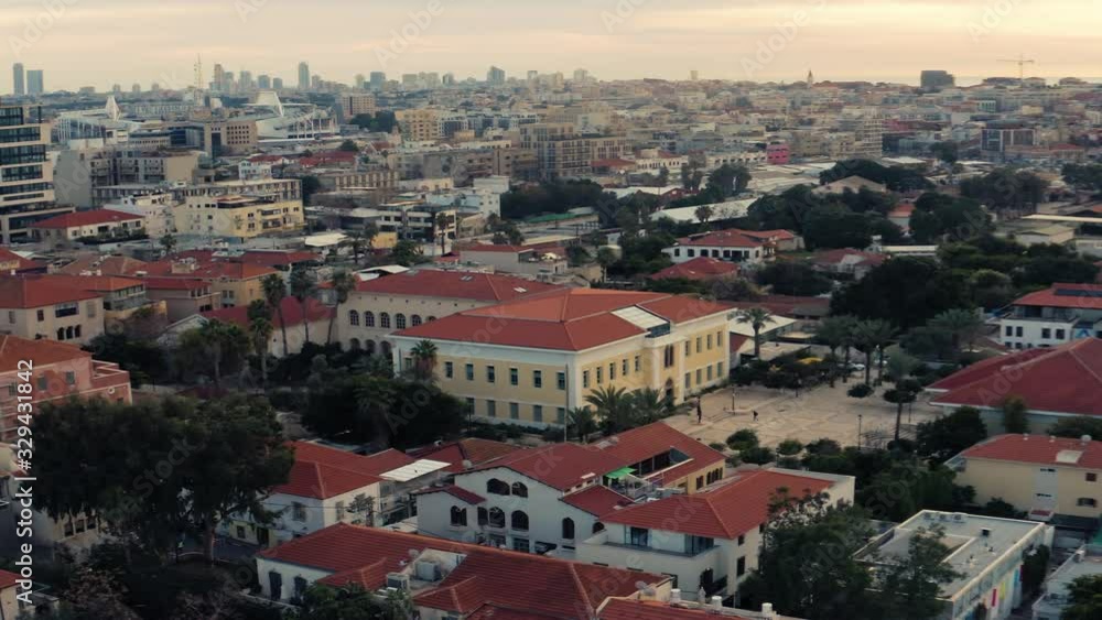Aerial view of Tel Aviv - Neve Tzedek, Israel: 4k drone skyline Aerial view of Tel Aviv - Neve Tzedek, Israel: 4k drone skyline
