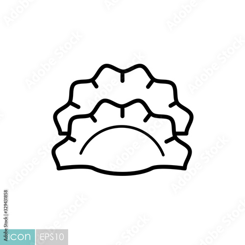 Two dumplings, potstickers or jiaozi vector icon