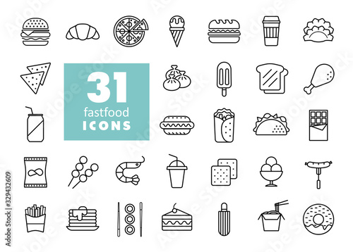 Fastfood, Food court vector icon