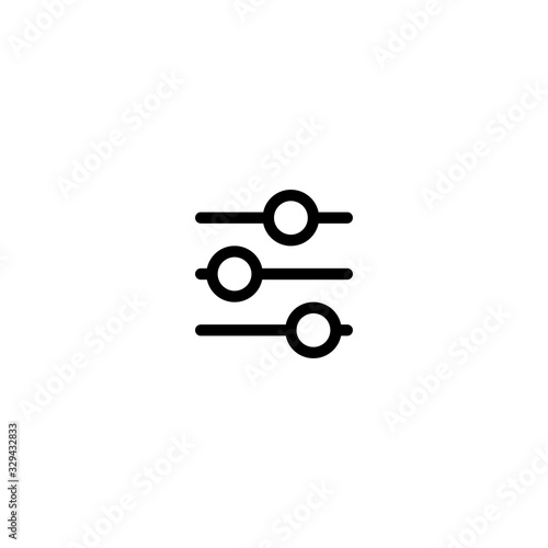 Settings sliders, Filters vector icon. This icon use for admin panels, ebsite, interfaces, mobile apps. Stock Vector illustration isolated on white background.