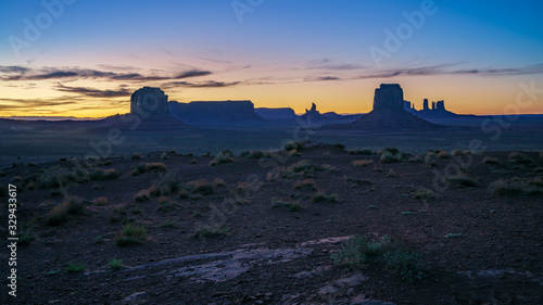 sunset at artists point in monument valley, usa