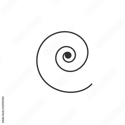 Linear spiral, swirl circle icon, Stock Vector illustration isolated on white background.