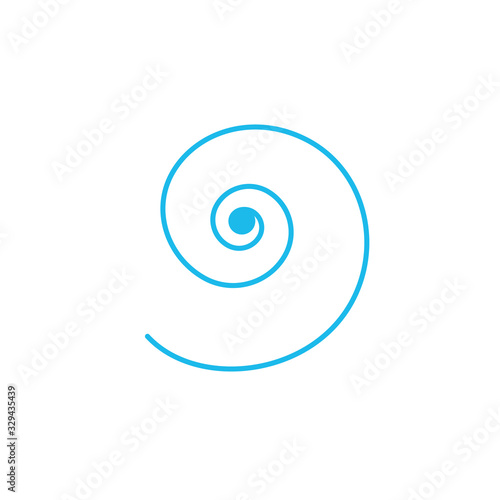 Linear spiral, swirl circle icon, Stock Vector illustration isolated on white background.