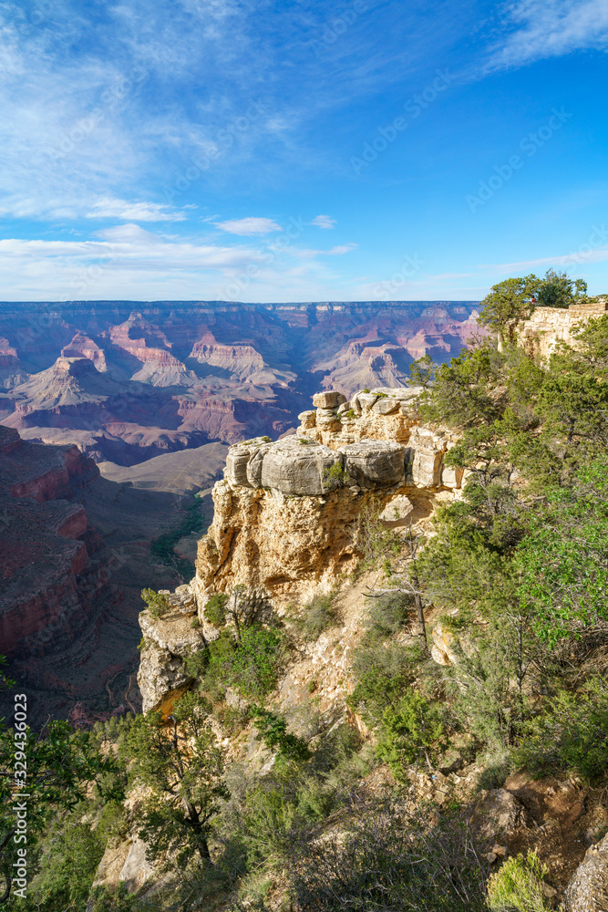 hiking the rim trail in grand canyon national park, arizona, usa hiking the rim trail in grand canyon national park, arizona, usa
