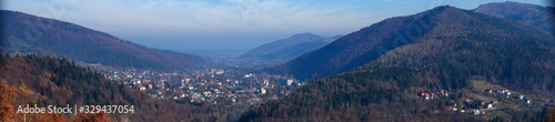 A small town between the mountains in Ukraine, the Carpathians
