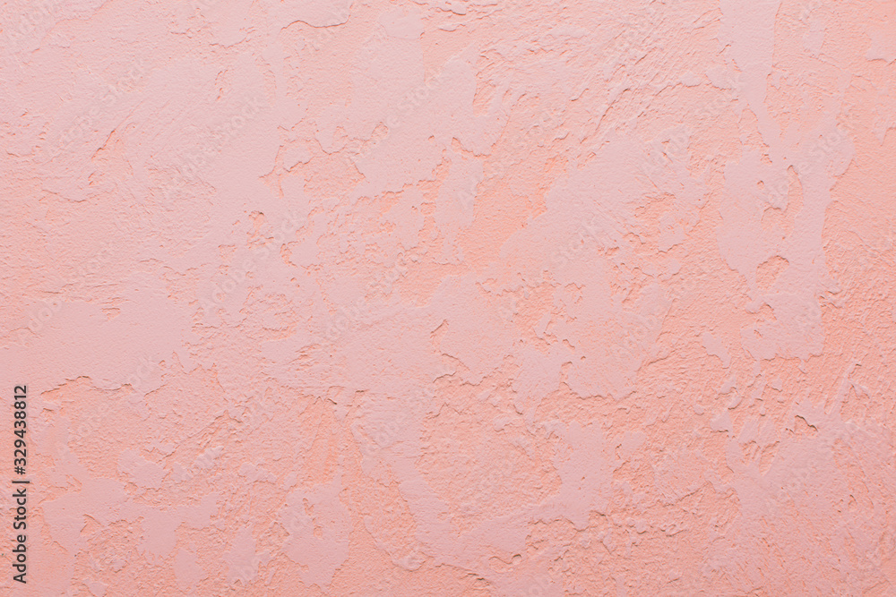 Decorative plaster texture, pink background grunge, copy space