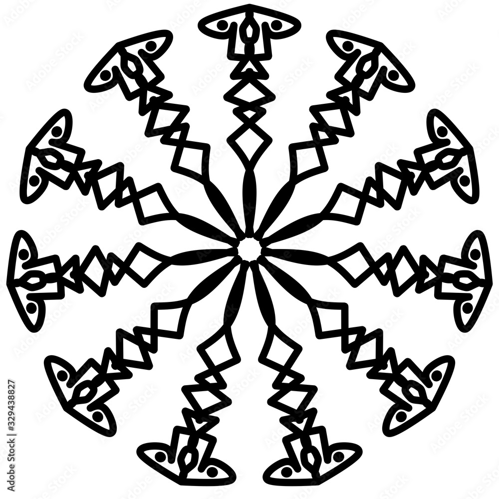 Abstract mandala on white background. Greeting Card, Invitation, Tattoo. Anti-Stress Therapy Pattern. Abstract mandala on white background. Greeting Card, Invitation, Tattoo. Anti-Stress Therapy Pattern.