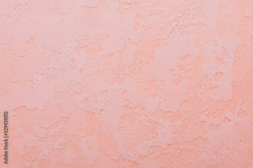 Decorative plaster texture, pink background grunge, copy space © yakovlevadaria