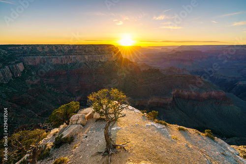 sunset at the grand canyon national park in arizona, usa