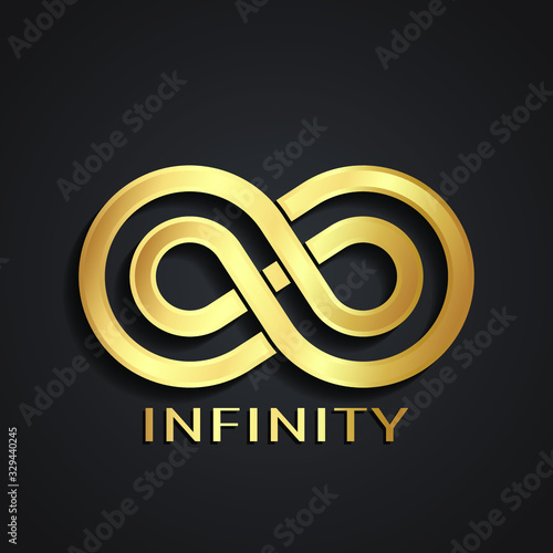 3d golden stylized infinity logo