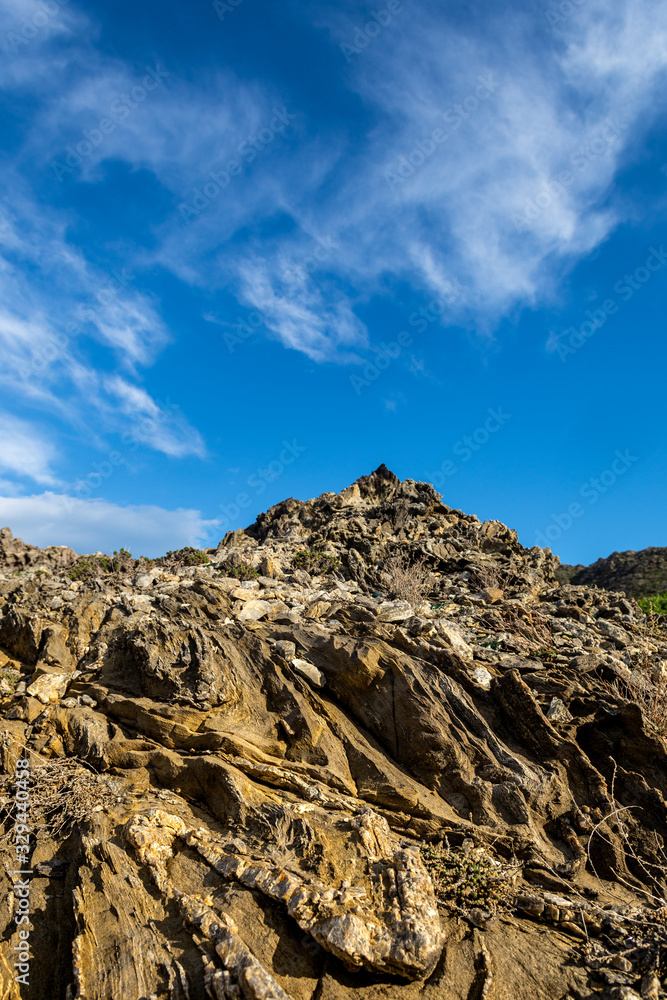 Spectacular cliffs and rocky coast line of El Port de la Selva,Costa Brava,Catalonya,Spain