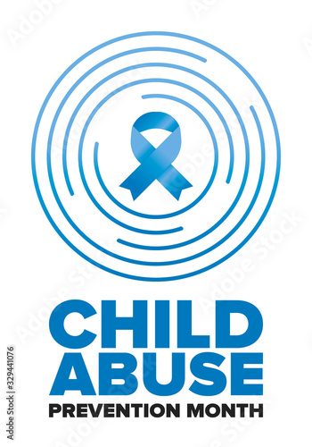 Child Abuse Prevention Month. Celebrate annual in April in United States. Stop child violence. Children protection and safety month. Unity for children. Poster, banner, background. Vector illustration