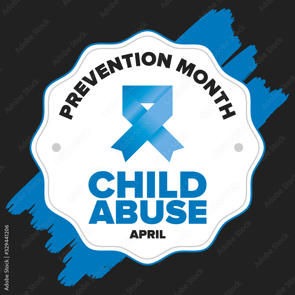 Child Abuse Prevention Month. Celebrate annual in April in United States. Stop child violence. Children protection and safety month. Unity for children. Poster, banner, background. Vector illustration