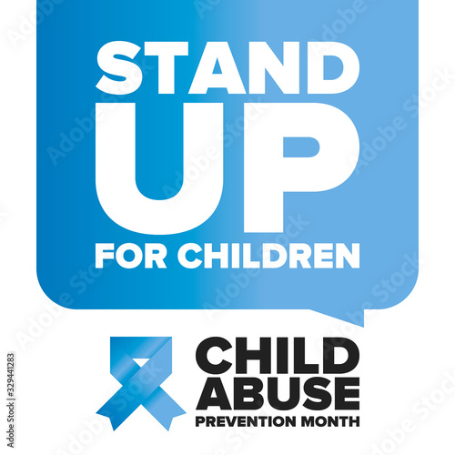 Child Abuse Prevention Month. Celebrate annual in April in United States. Stop child violence. Children protection and safety month. Unity for children. Poster, banner, background. Vector illustration