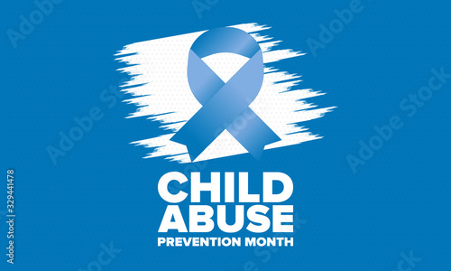 Child Abuse Prevention Month. Celebrate annual in April in United States. Stop child violence. Children protection and safety month. Unity for children. Poster, banner, background. Vector illustration