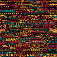 Fotobehang Boho stijl patronen Geometrisch patchwork patroon tribal stijl  © flovie