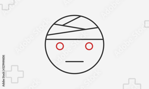 Patient icon, outline calm patient symbol, thin line vector illustration