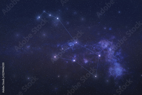 Puppis Constellation in outer space. Stern constellation stars with constellation lines Elements of this image were furnished by NASA 