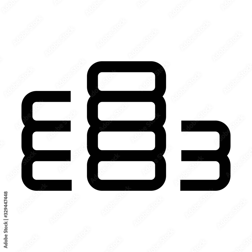 Computer server icon in line style. Data center, data warehouse symbol. Computer server icon in line style. Data center, data warehouse symbol.