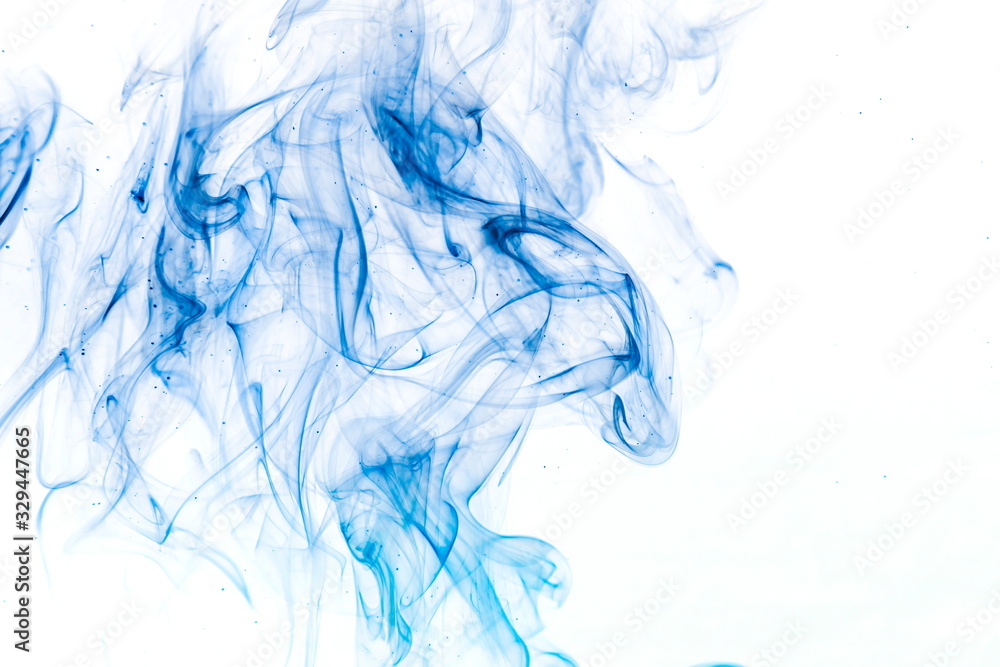 Blue smoke on white background Blue smoke on white background