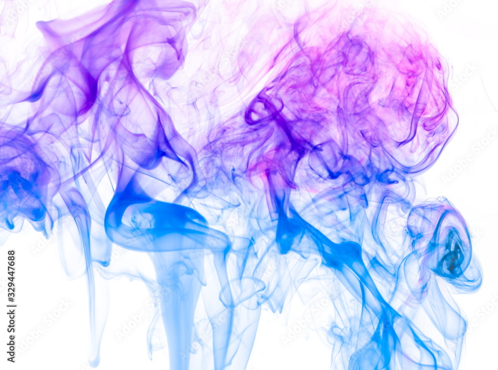 Fototapeta premium Colored smoke on white background