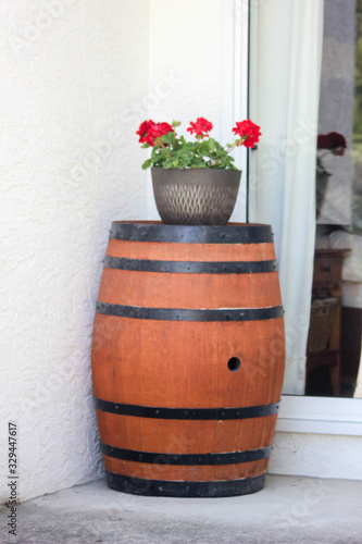 flowers on barrel 