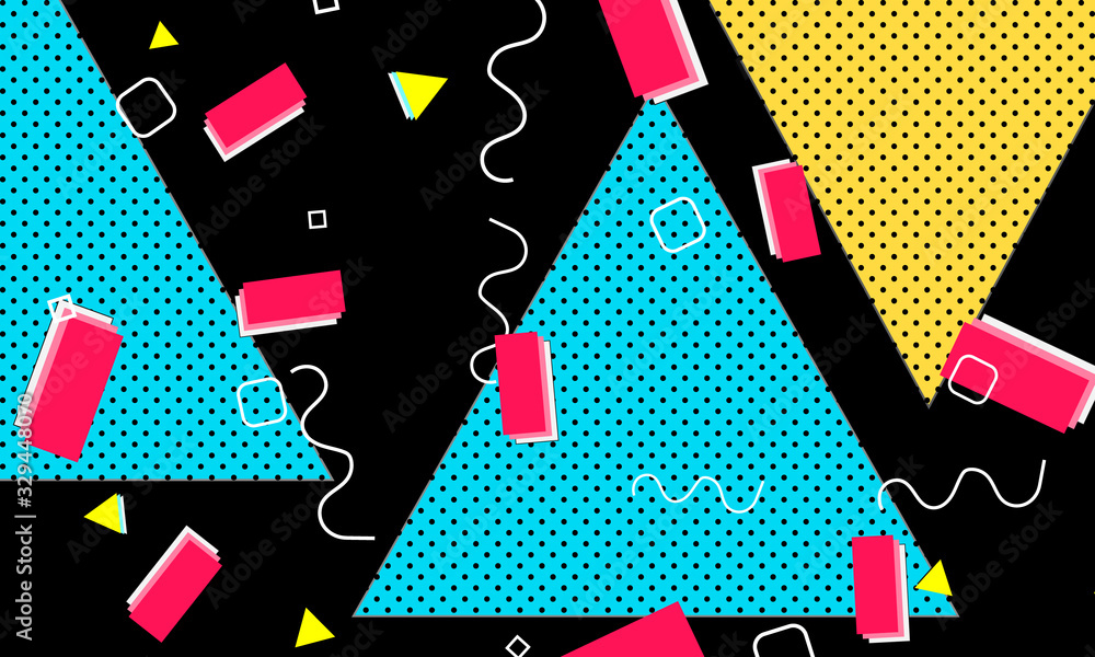 90s design. Geometric Memphis pattern. Vector. 90s design. Geometric Memphis pattern. Vector.