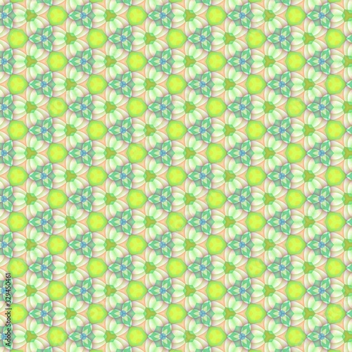Abstract kaleidoscope background. Ornament for website, corporate style, fashion design and house interior design, as well for hand crafts and DIY. Endless texture.
