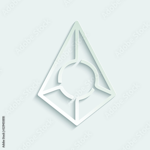 paper Augur coin icon. Cryptocurrency coin money. blockchain  symbol. Internet money