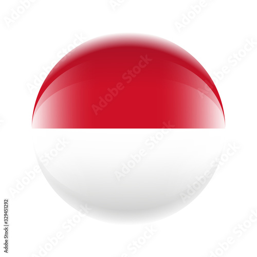 Indonesia Flag icon in the form of a ball. Vector eps 10 Free Download Indonesia Flag icon in the form of a ball. Vector eps 10 - GFXLoad