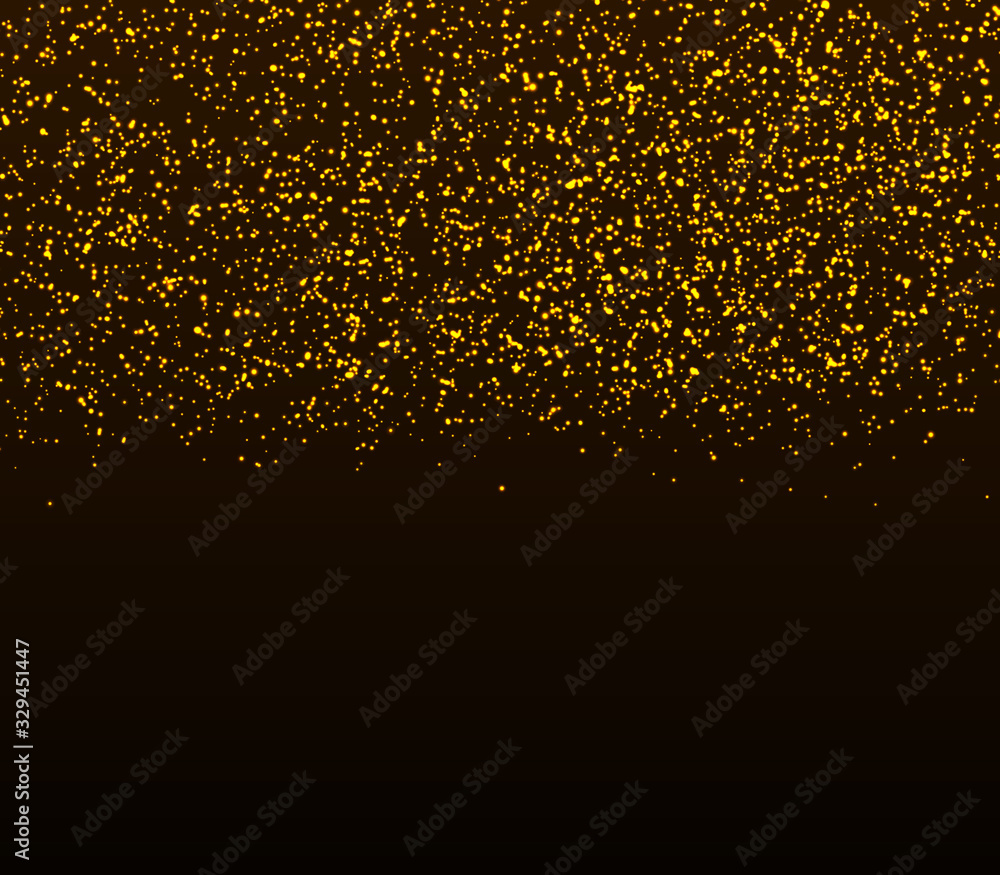 Gold glitter texture. Golden abstract particles.