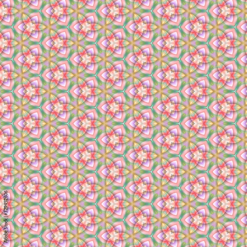 Abstract kaleidoscope background. Ornament for website, corporate style, fashion design and house interior design, as well for hand crafts and DIY. Endless texture.