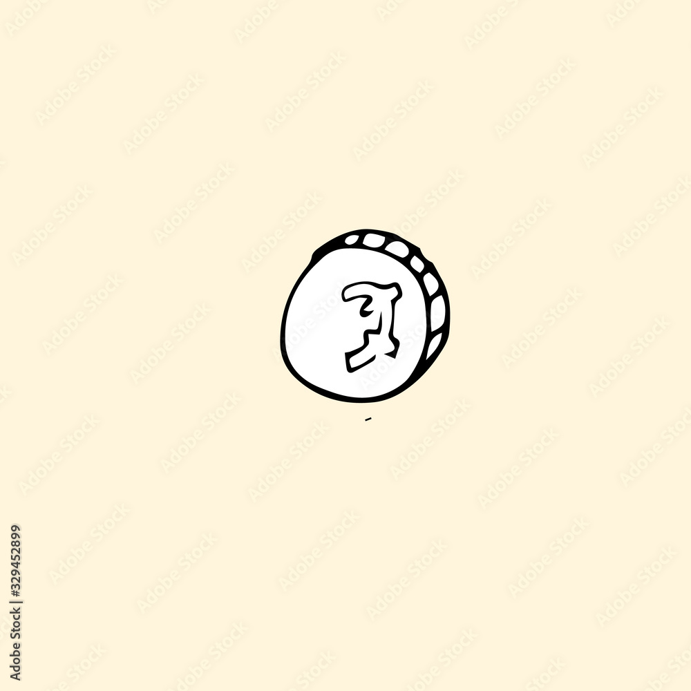 Euro coin Hand drawn concept Euro coin Hand drawn concept