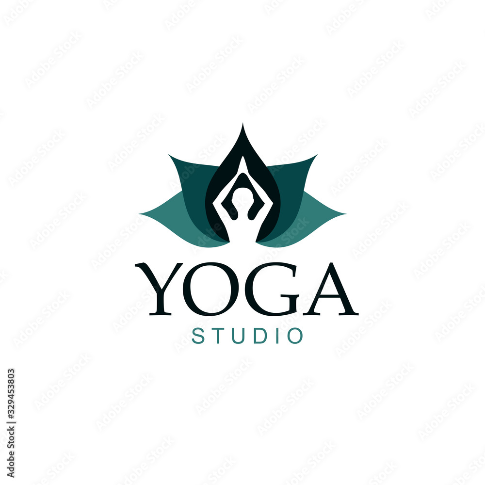 abstract yoga and lotus icon isolated on white background abstract yoga and lotus icon isolated on white background
