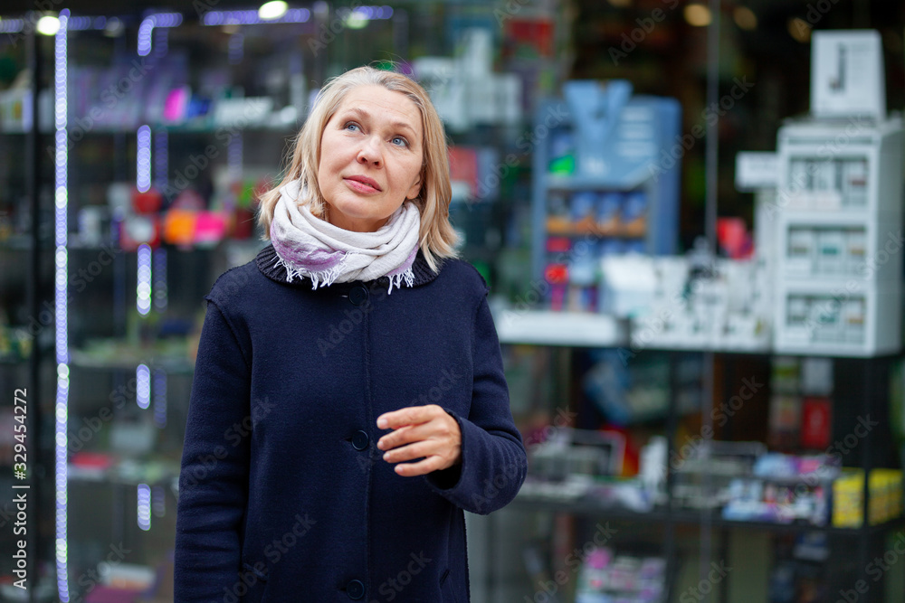 custom made wallpaper toronto digitalportrait of woman near shop window