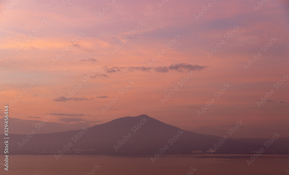 Mount Garcia and Lake Chapala at sunrise.