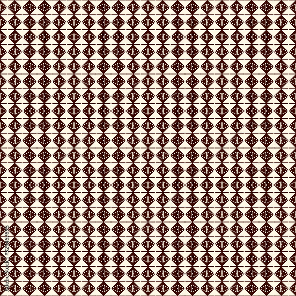 Repeated diamonds and lines background. Ethnic wallpaper. Seamless surface pattern design with rhombuses ornament.