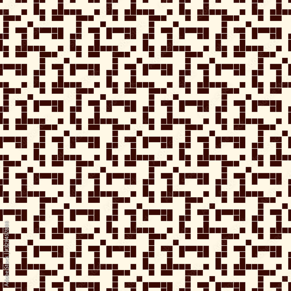 Pixel art camouflage seamless pattern. Maze, labyrinth motif. Squares mosaic background. Contemporary geometric ornament Pixel art camouflage seamless pattern. Maze, labyrinth motif. Squares mosaic background. Contemporary geometric ornament