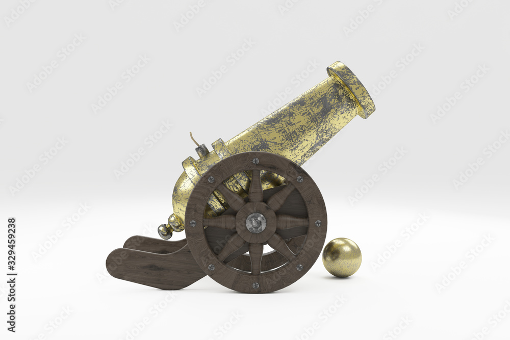 Fototapeta premium 3d ramadan cannon gun isolated