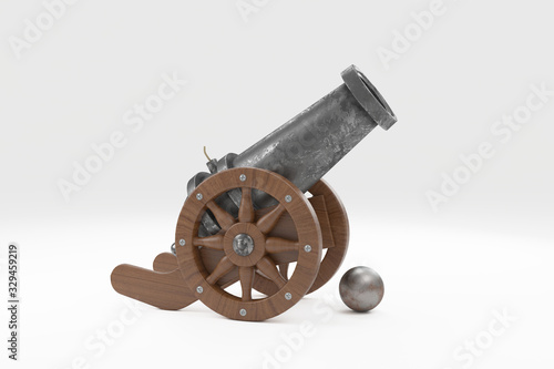 Tela 3d ramadan cannon gun isolated