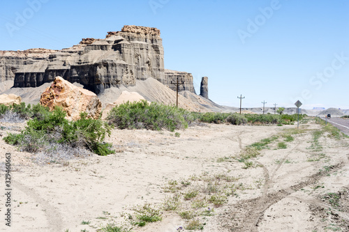 Beautiful sandstone rock formations along scenic state route 24 near Caineville - Utah, USA