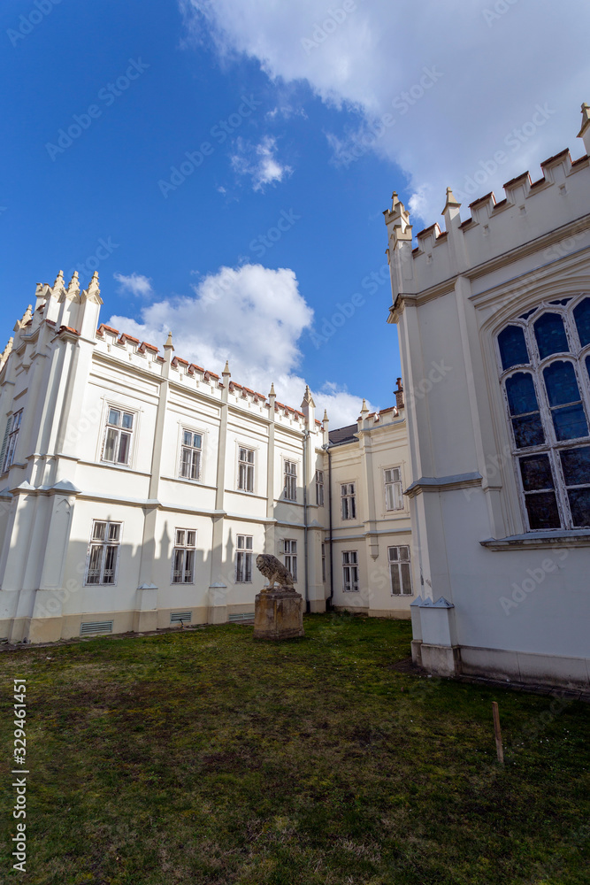 Obraz premium The famous Brunszvik Palace in Martonvasar, Hungary on a sunny spring day.