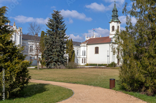 The famous Brunszvik Palace in Martonvasar, Hungary on a sunny spring day.