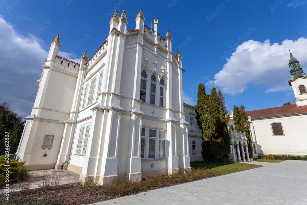 Obraz premium The famous Brunszvik Palace in Martonvasar, Hungary on a sunny spring day.