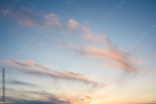 blue sky during sunset with colourful and vibrant clouds