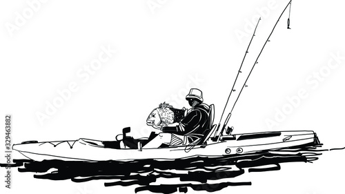 fisherman in a kayak
